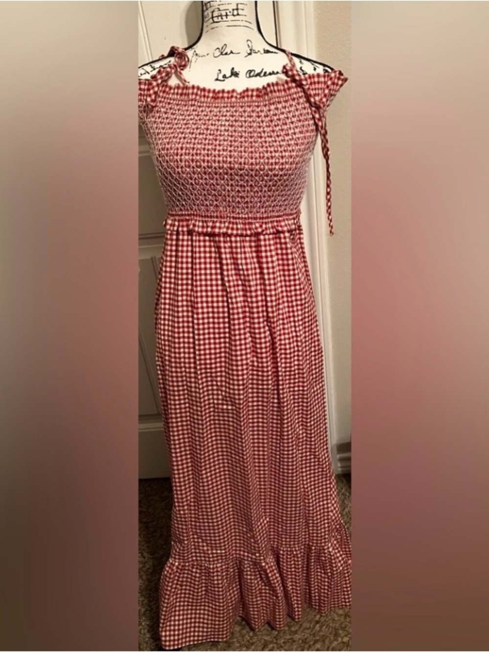 NWT Kate Spade Gingham Sun-kissed Maxi Dress Spaghetti Straps MSRP $289